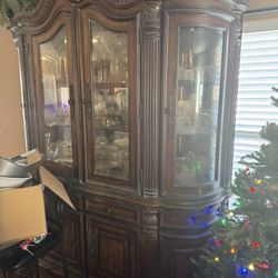 China Cabinet Hutch Real Wood Furniture Decorative