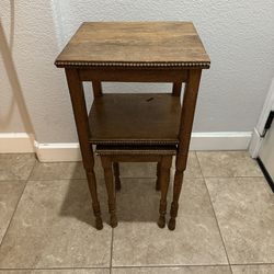 2 Piece Wooden Plant Stand 
