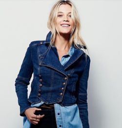 Free People denim military jacket