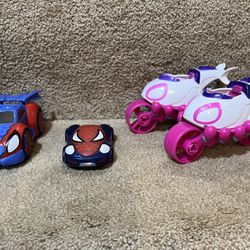 Marvel lot of 4 Spiderman & friends Gwen vehicles cars
