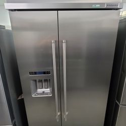 KitchenAid 42" Wide Stainless Steel Built-in Refrigerator 