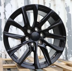 22 INCH SQUARED SET FACTORY STYLE WHEELS RIMS 22X9 +28 (6X139.7) CB: 78.1 CHEVY GMC CADILLAC