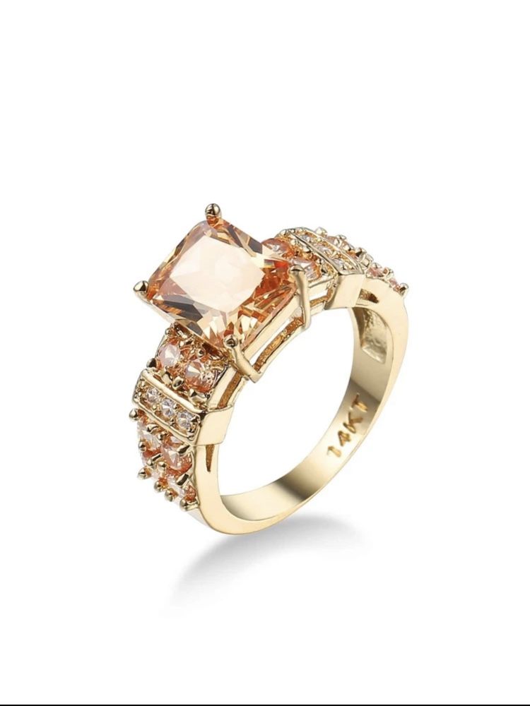 14K Gold Plated Zircon Decor Ring