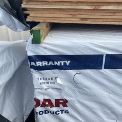 Cedar Fence Boards 1x5.5x8ft #2 Grade