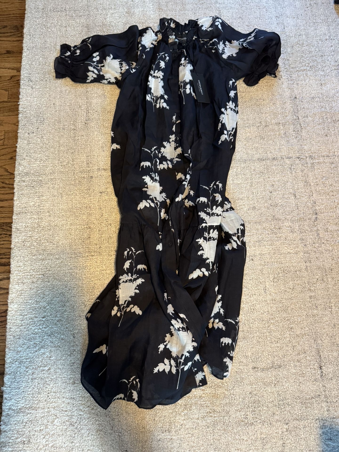 Cynthia Rowley Raglan Sleeve Modi Ramos Dress Navy/White Size Large (L) NWT NEW