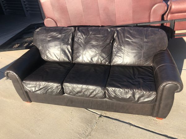 High Quality Real Black Leather Couch From Pruitts Furniture In