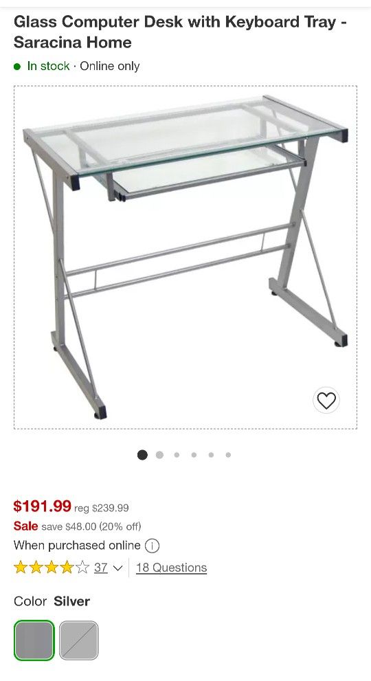 GLASS COMPUTER DESK WITH MULTIPLE TRAYS