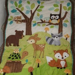 Blanket, Sheet And Skirt  For A Crib