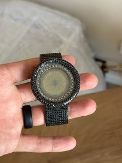 King master men’s black 65ct lab made digital watch