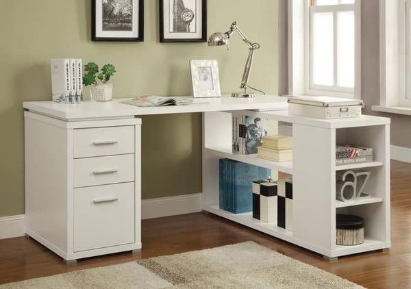 Beautiful Desk With Drawers And Shelves In White Finish!! SUPER SALE!!