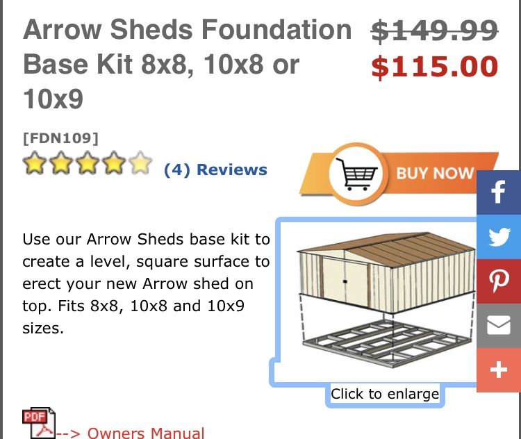 Storage Shed Foundation Kit