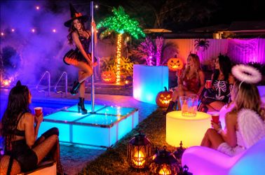 LED light up stage with Pole