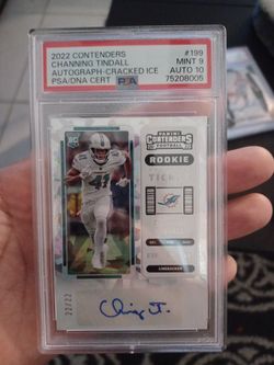 Channing Tindal Cracked Ice Auto #/22 Psa9