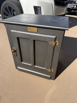 White Clad Antique Ice Box Cabinet