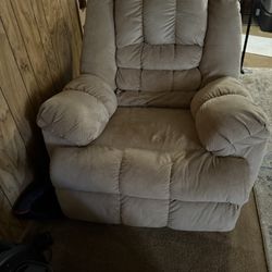 Beige recliner chair