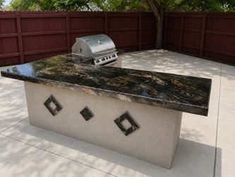 L shape bbq island     Ready for free delivery
