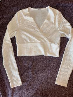 Long Sleeve White Crop Top