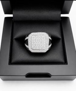 925 Sterling Silver 2.00CT MOISSANITE Square Pave Men’s Ring Size 9,10 or 11