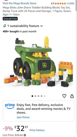 Kids building block dump truck
