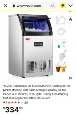 VEVOR Commercial Ice Maker Machine 130lbs/24H