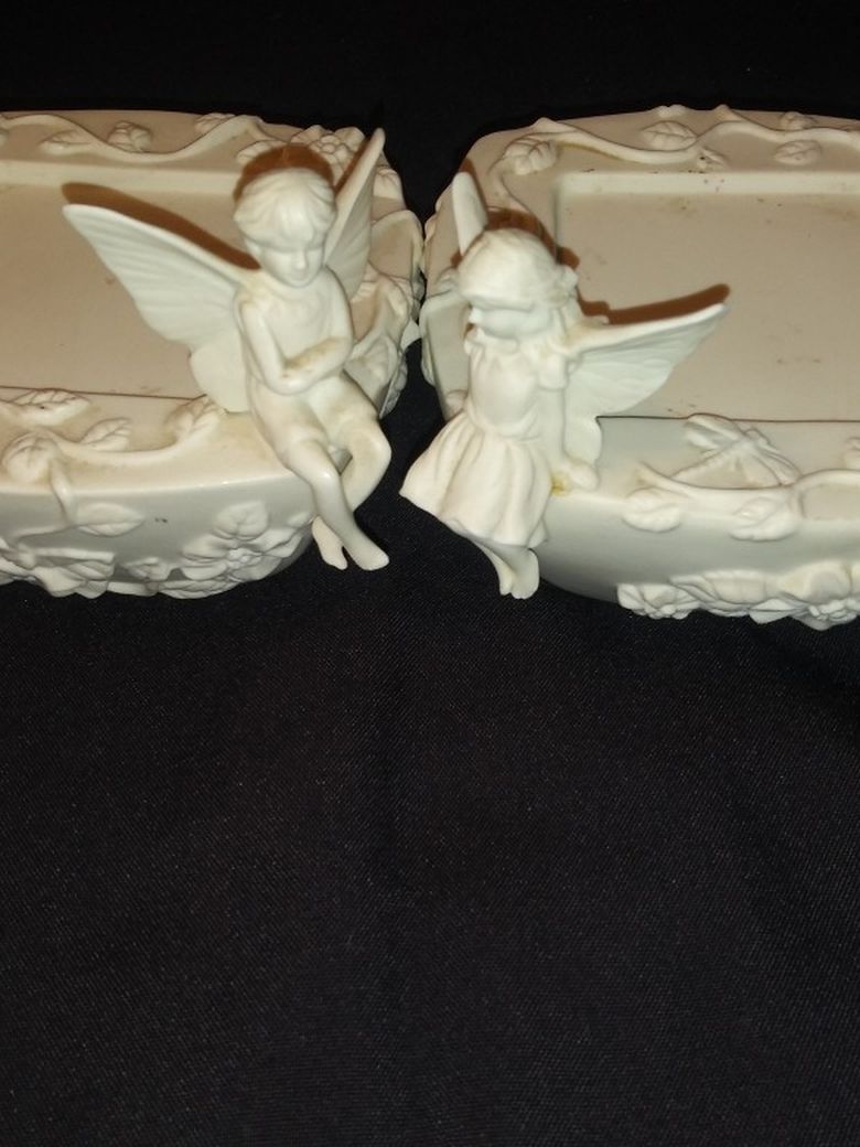 CANDLE HOLDERS-PORCELAIN. 2 FOR $10