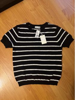 Black and white striped shirt- Brand New- Size: XL