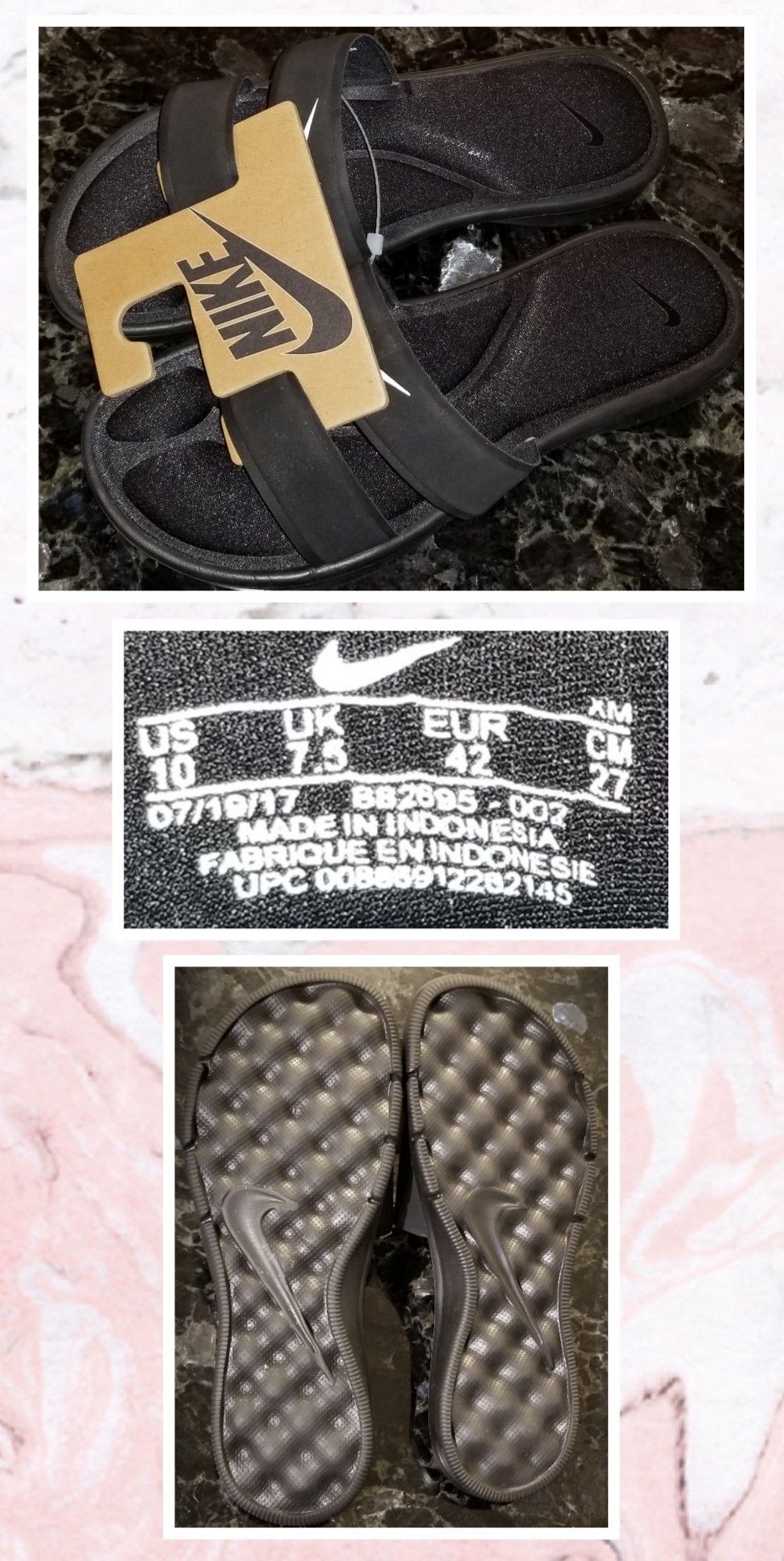 Nike Women Ultra Comfort Slide Sandal Black Sz10 NwT