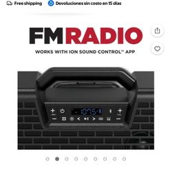 ION Block Altavoz Bluetooth Portátil Todo Terreno ICONO con Luces, Radio FM y Enlace Estéreo, BLCKRCKRICONXUS