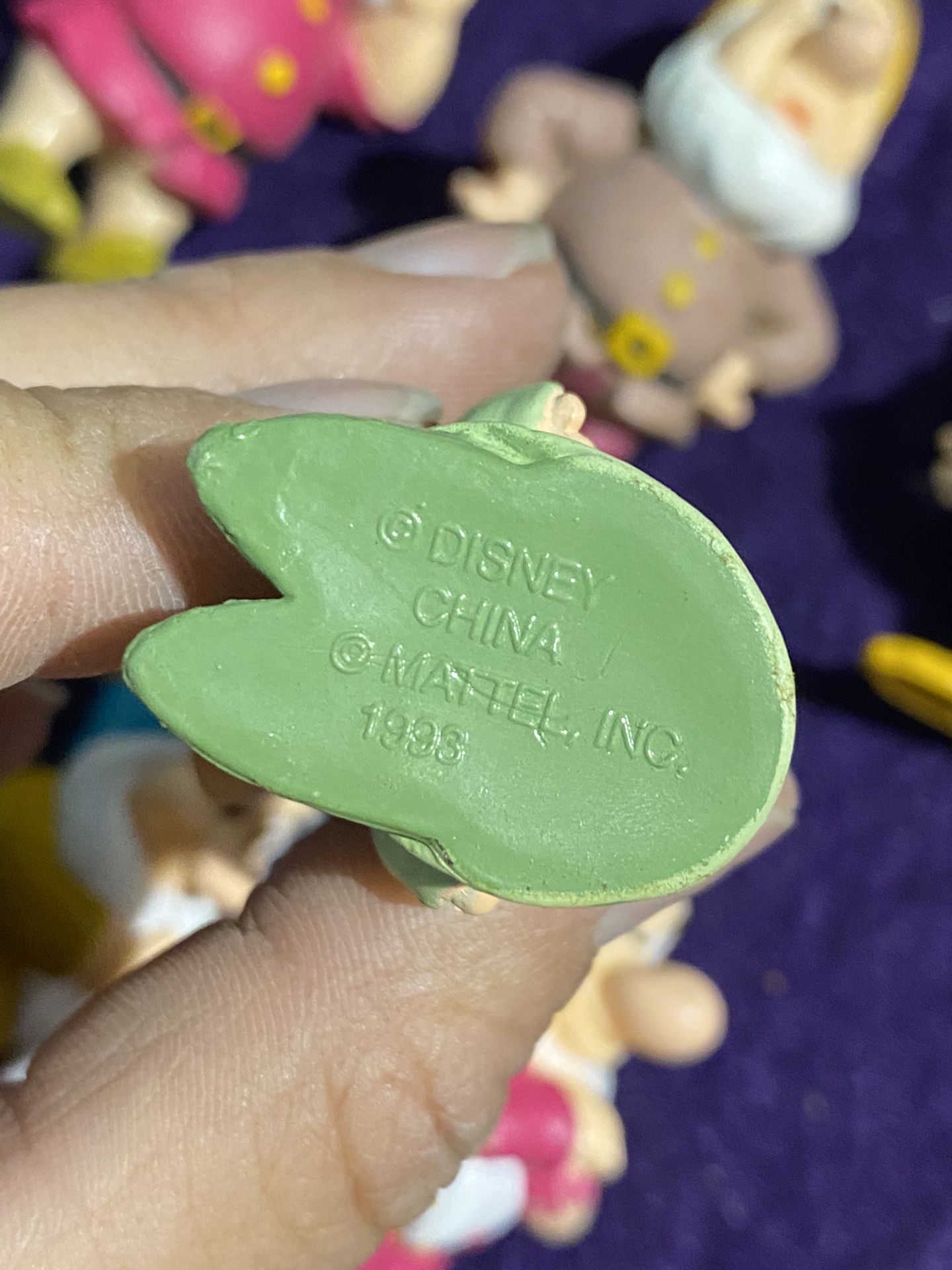 Walt Disney Snow White & The Seven Dwarfs Figurines 1993 Mattel Vintage Toys Dopey Bashful Grumpy Sleepy Sneezy Happy Doc  
