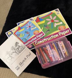New Construction Paper And Sketch Pad/ Markers All For $8
