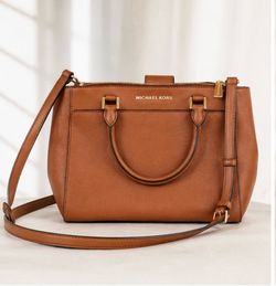 Michael Kors Brown Saffiano Leather Satchel