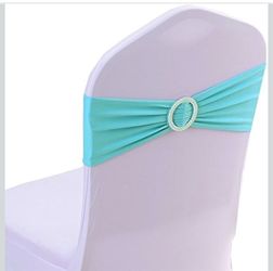 Tvoip 50PCS Chair Cover Stretch Band with Buckle Slider Sashes