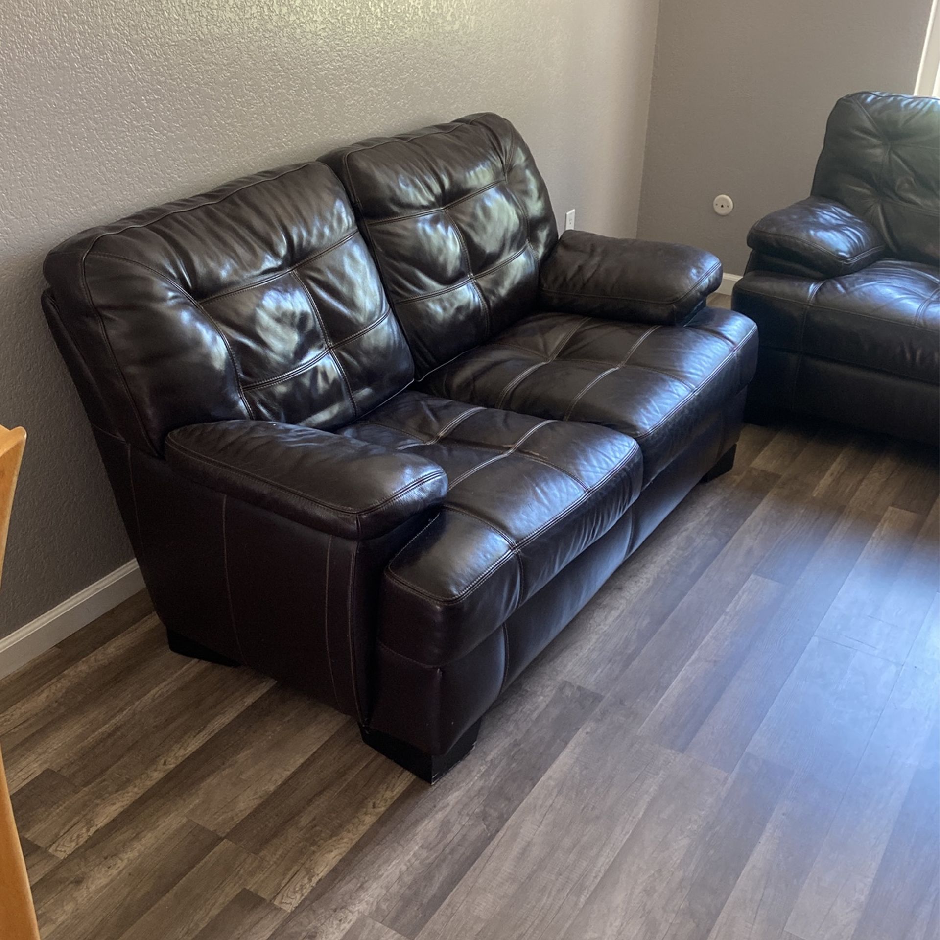 Simon li Dark Brown Leather Couch