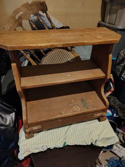 Vintage Wooden Tiered Shelf Unit