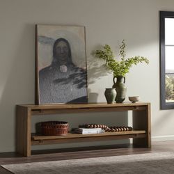 Four Hands Theodore Media Console - Rustic Amber Oak Veneer
