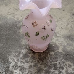 Fenton Pink Opaline Splendor Vase