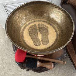 Extra large 20 inch Tibetan Singing Bowl- Special Carving Singing Bowls Nepal