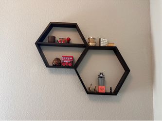 Wooden shelves