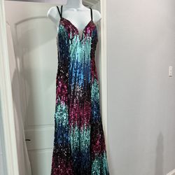 Sequin Multicolor Prom Dress 