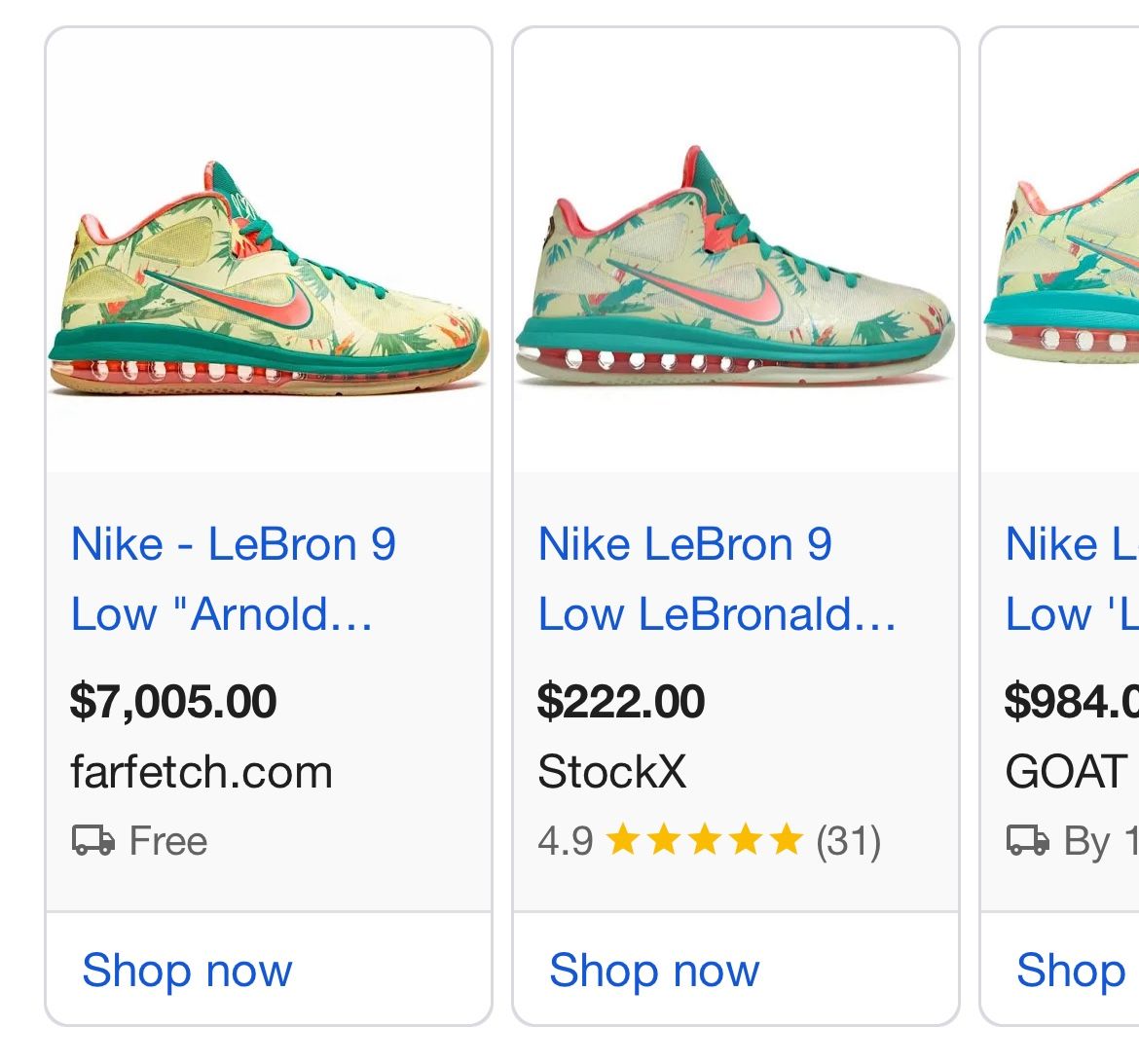 8.5 LeBron “Arnold Palmer” Nikes