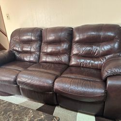 BROWN RECLINER SOFA SET 