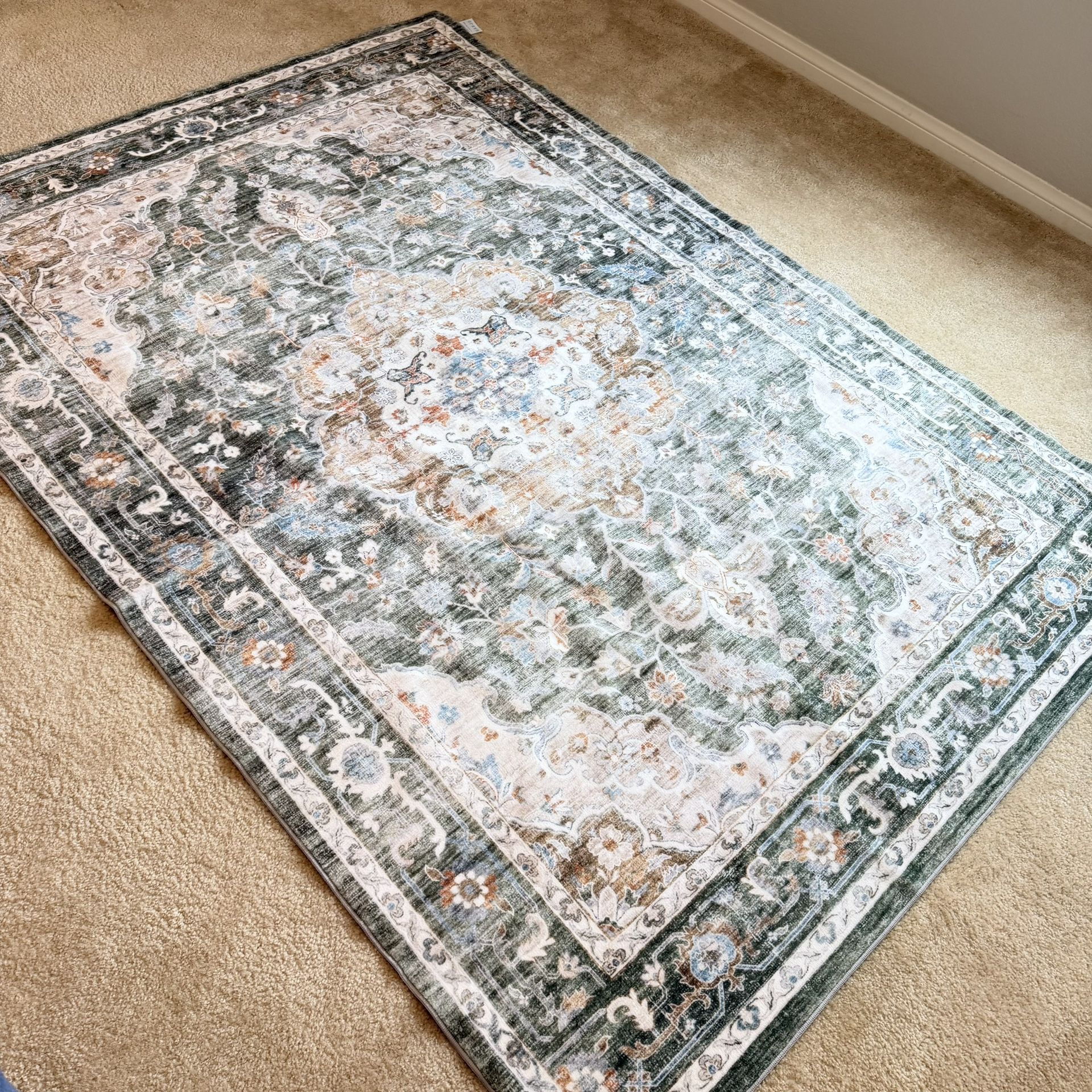 5X7Ft Machine Washable Area Rug, 84 * 60" Large Ultra Soft Rugs with Non-Slip Ba