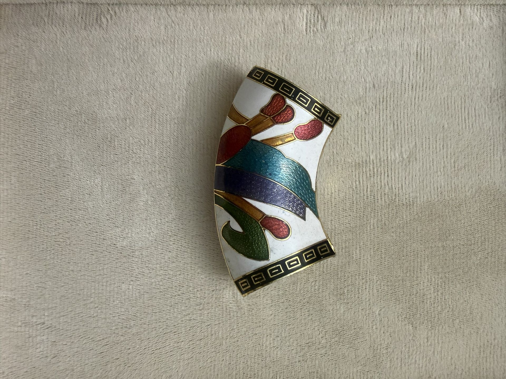 Vintage cloisonné enamel scarf slide