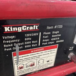 King Kraft generator 4500watts