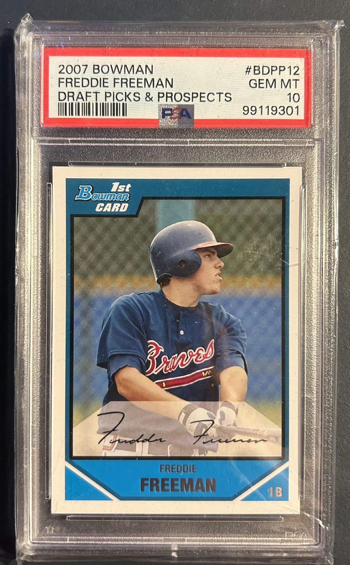 PSA 10 Freddie Freeman #BDPP12 2007 Bowman Chrome Draft Picks & Prospects