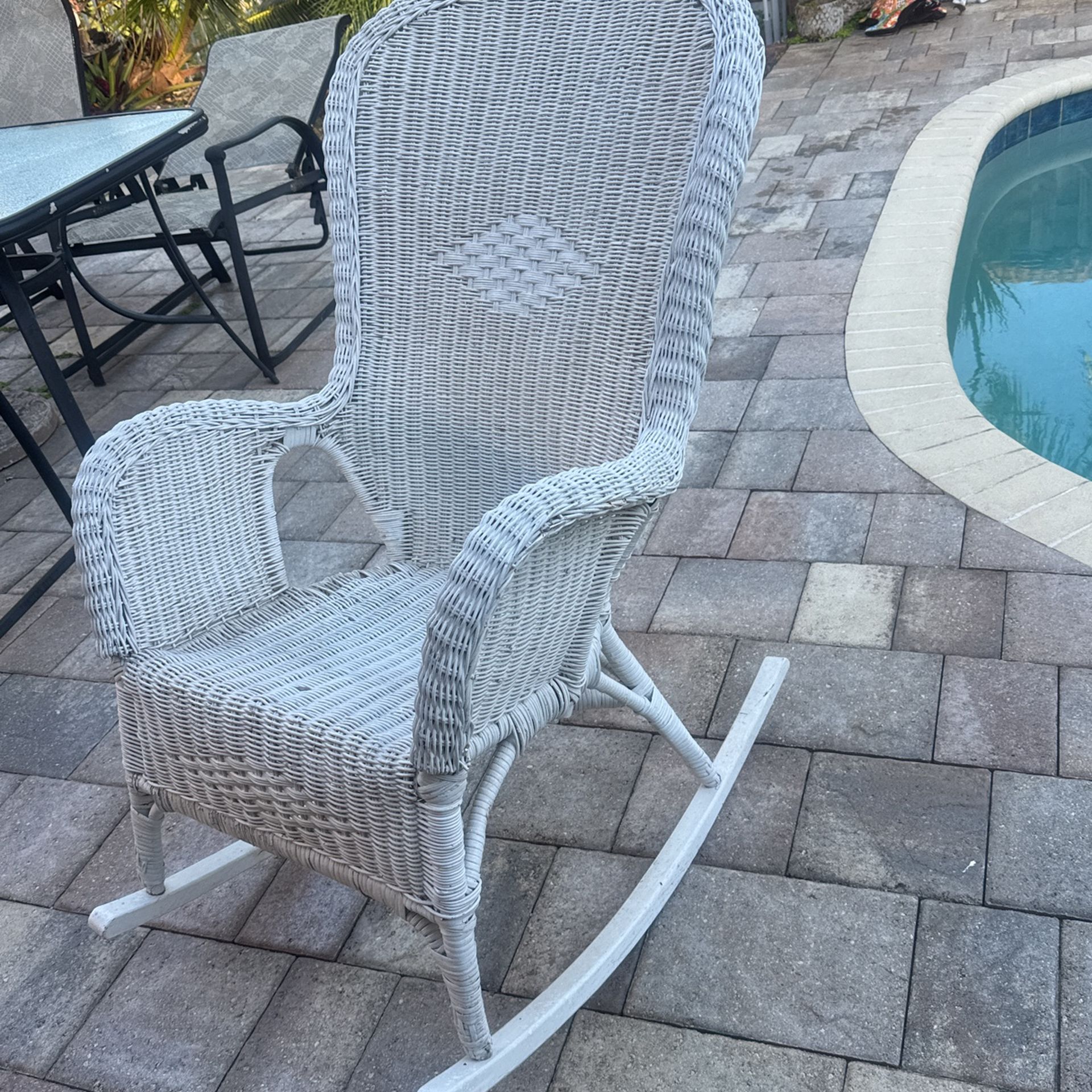 White Wicker Rocking Chair