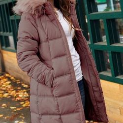 Jessica Simpson | Dusty Pink Faux Fur Puffer Coat - Women

