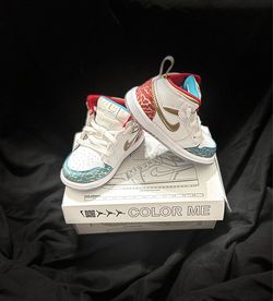 Nike Air Jordan 1 Mid SE “Color Me” Toddler Size 7C w/ Box