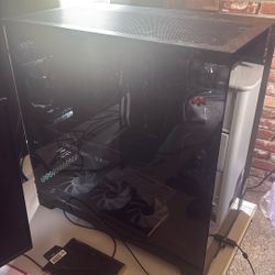 Gaming Pc Nvidia 4090 Ryzen 9950x3d Secret Lab Sit To Stand Desk Secret Lab Chair Alien Ware Monitor 