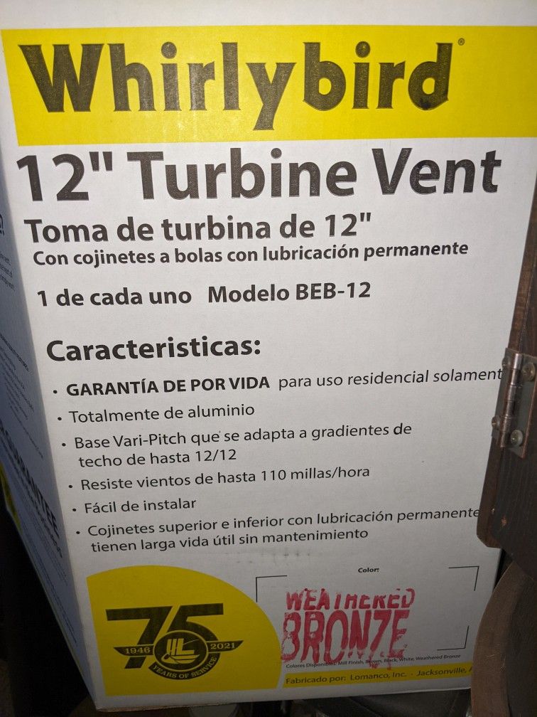 Whirlybird 12" Turbine Vent - Weathered Bronze + Damper